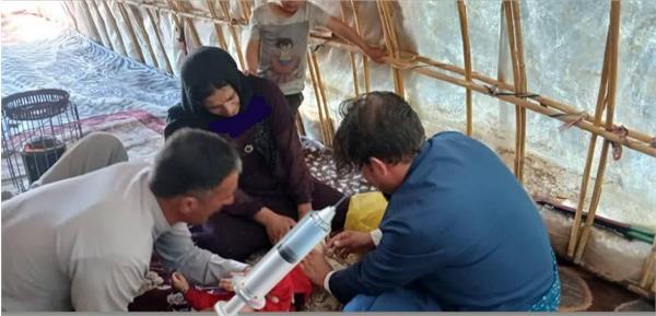 واکسیناسیون عشایر منطقه دالاهو شهرستان ثلاث باباجانی انجام گردید